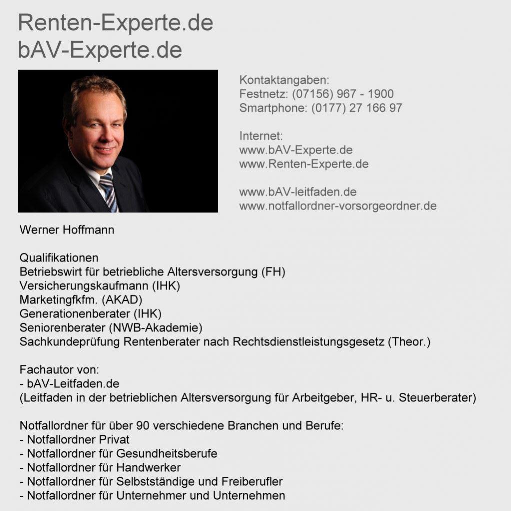 Rentenexperte Werner Hoffmann